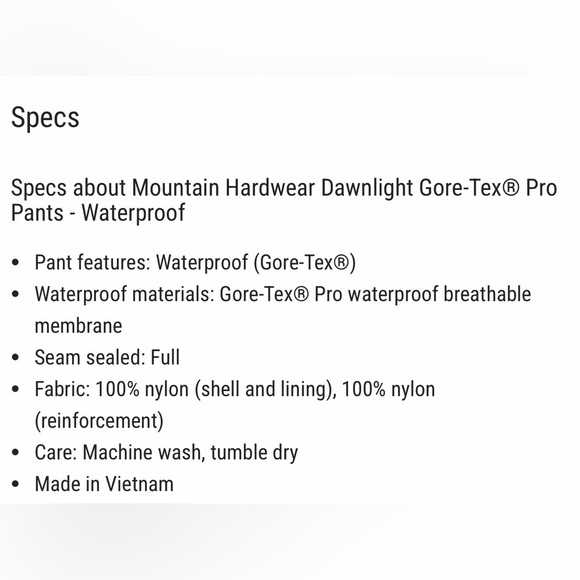 🎿Mountain Hardwear Gore-Tex Pro Pants. For your winter weather activities.
⛷️🏂 - Picture 6 of 16